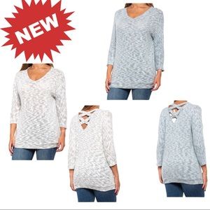 🆕 Cupio Blush Super soft, black and white Crisscross Back Top